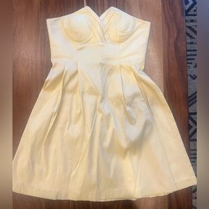 Calvin Klein Yellow Strapless Dress